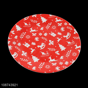 Wholesale Christmas theme ceramic plates porcelain salad plate