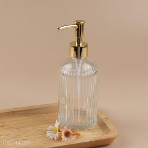 Hot selling clear glass liquid soap dispenser bottle for bathroom