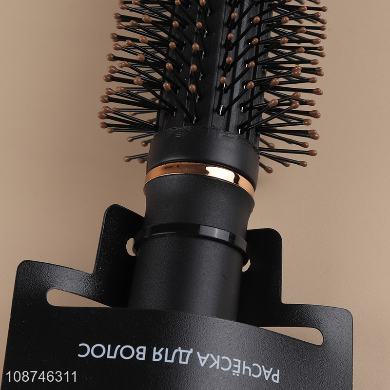 China supplier professional black hair comb hair brush with plastic handle