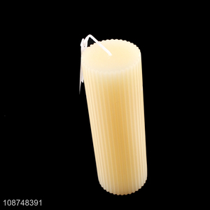 New product ribbed pillar scented candle for home bathroom yoga