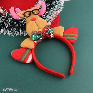 Factory price elk shaped children hair hoop christmas hair accessories