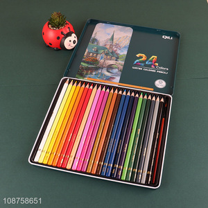 Custom 24 colors water soluble color pencils for coloring and painting