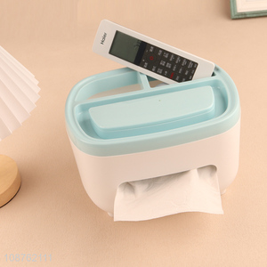 Factory price living room tissue box multi-purpose storage box