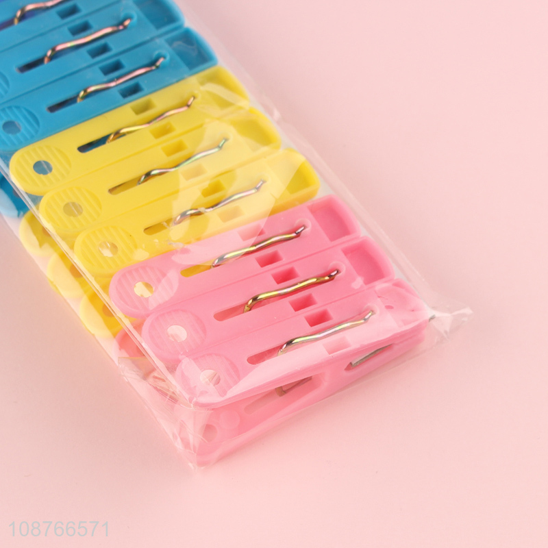 Hot selling 12 pieces plastic clothes pegs clothespins