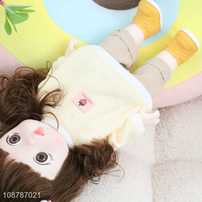 Factory price cute long hair girl doll baby toys