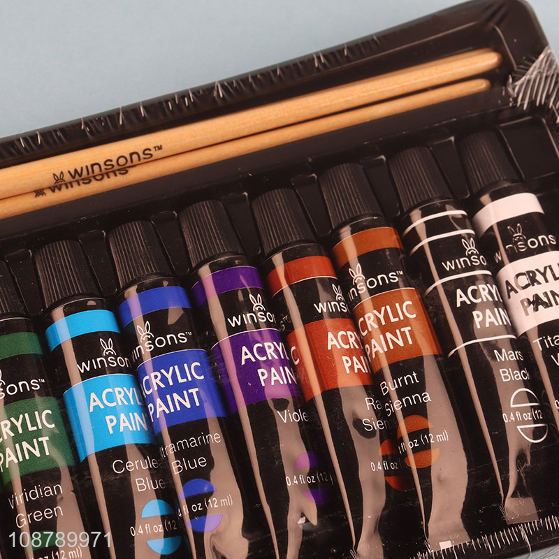 Most popular 12colors acrylic paints for drawing