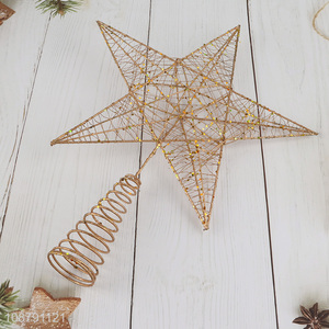 Hot selling Christmas star tree topper glitter treetop star