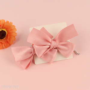 Online wholesale pink bowknot girls hairpin hair accessories