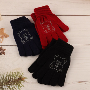 Good quality full finger winter knit gloves for adults