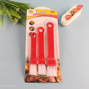 Hot selling 3pcs nylon bristle pastry brush for baking