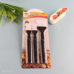 Good quality 3pcs nylon bristle pastry and basting brush