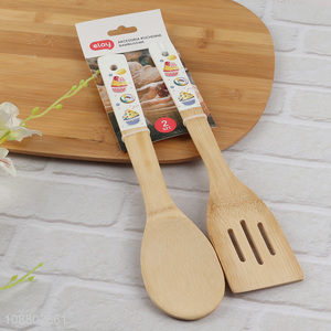 Online wholesale kitchen utensils bamboo cooking spatula set