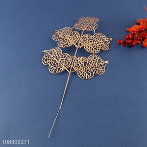 Good quality gold artificial leaves fake plant for wedding decor