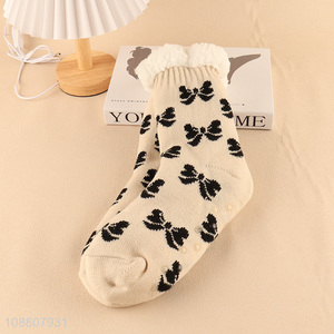 High quality women winter cozy slipper socks with gripps