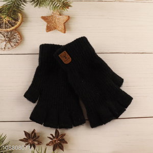 New product winter half finger knit gloves for women men