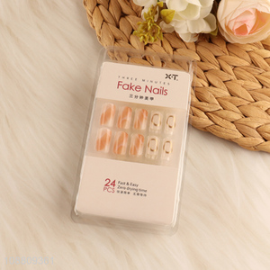 Online wholesale 24pcs short size press-on nails fake nails