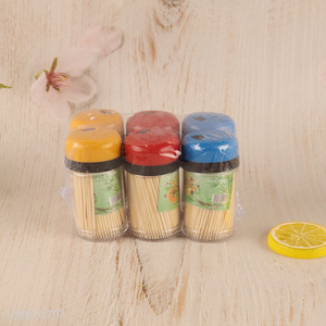 Hot selling 6-box disposable bamboo toothpicks(280pc/bottle)