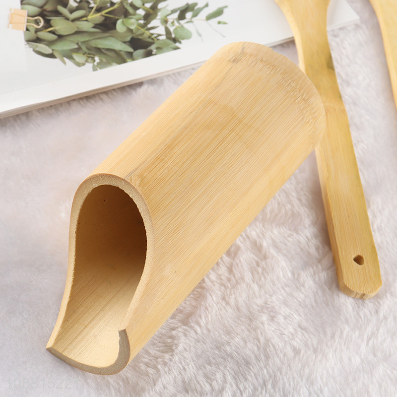 Online wholesale natural bamboo kitchen utenils and holder set