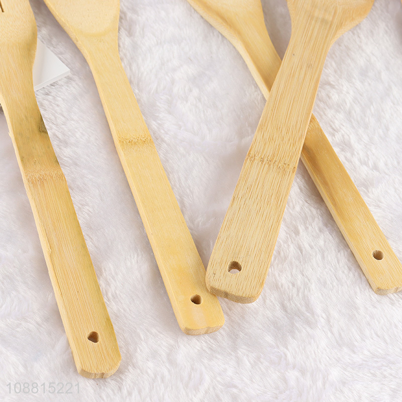 Online wholesale natural bamboo kitchen utenils and holder set