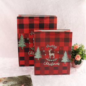 Custom logo Christmas <em>paper</em> gift <em>bag</em> with handles