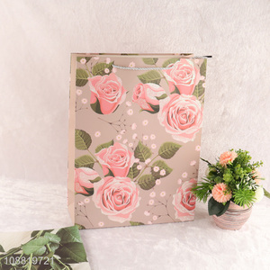 Hot selling heavy duty floral print <em>paper</em> gift <em>bag</em>