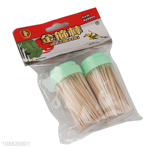 Hot products bamboo tooth cleaning toothpick with toothpick containers