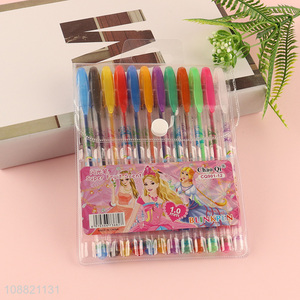 Factory supply 12 colors glitter gel pens for coloring