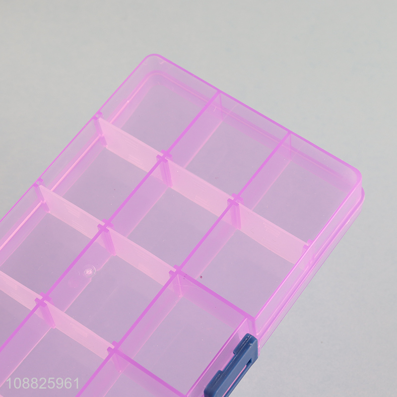 Factory price plastic 15 compartment storage jewelry box