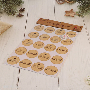 Wholesale 40pcs round customized kraft paper label stickers sealing stickers