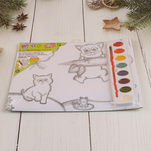 Hot Selling DIY watercolor painting kit with a paintbrush for kids