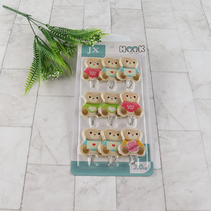 Most popular 9pcs bear shaped plastic sticky hook set