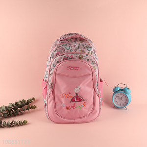 Factory wholesale pink girls students school bag school backpack