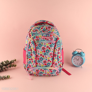 Low price flower pattern girls students school bag school backpack