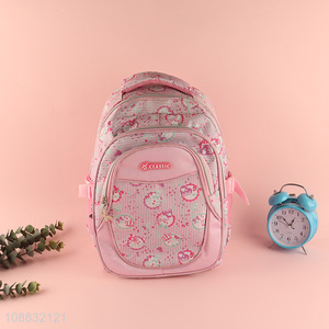 High quality pink girls students school bag school backpack