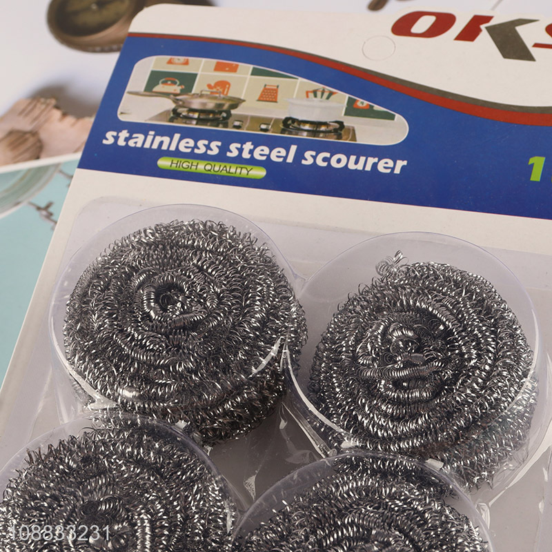 Good selling 6pcs kitchen cleaning stainless steel scourer