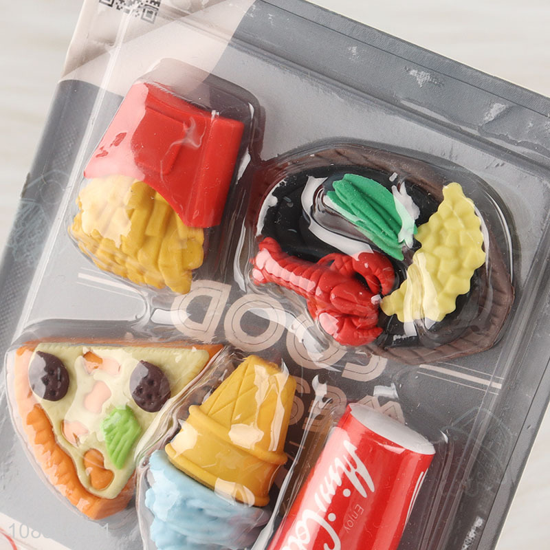 Good sale food series students stationery eraser set wholesale