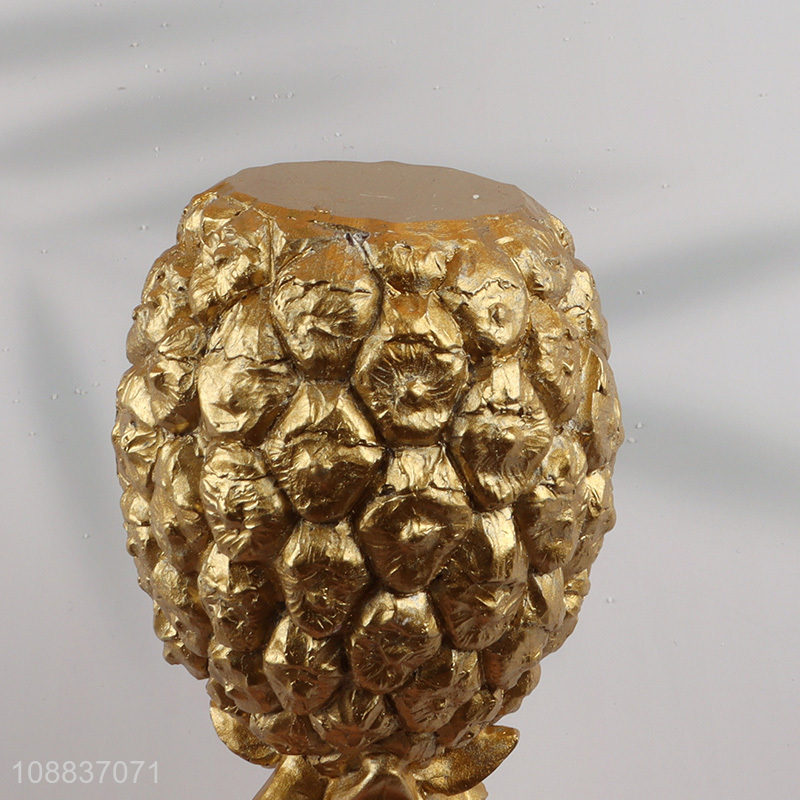 Hot selling gold resin pineapple statue for living room decor