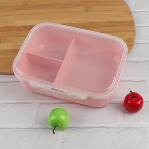 New product 3-compartment plastic bento lunch box with clear lid