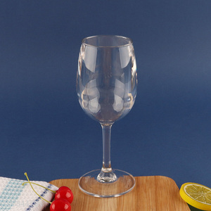 High Quality Sturdy Reusable Stemmed Acrylic Wine Glasses