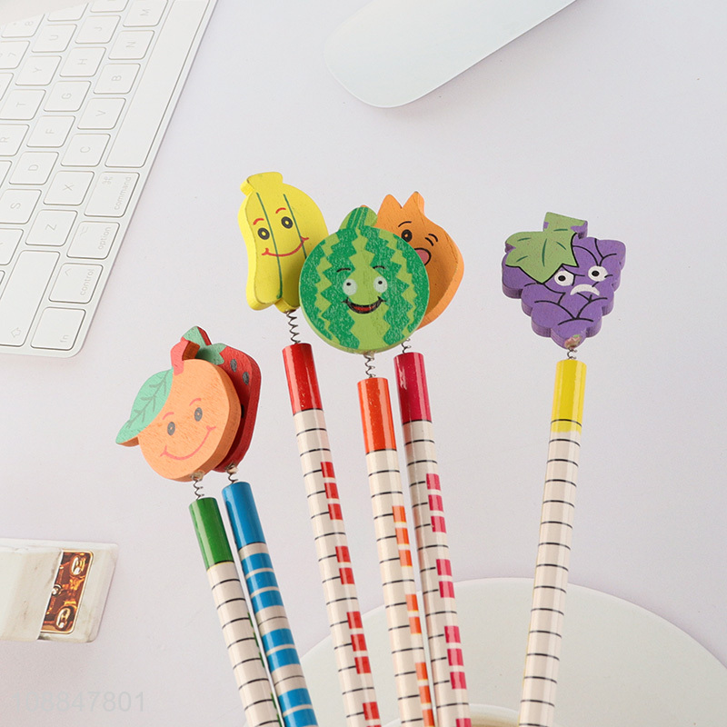 New Arrival Kids Wooden Pencils Cute Cartoon Pencils