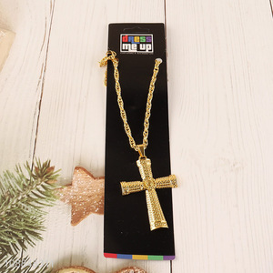 Online wholesale gold metal cross necklace for men and women