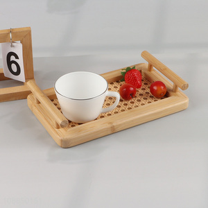 Top selling rectangle home bamboo serving tray wholesale