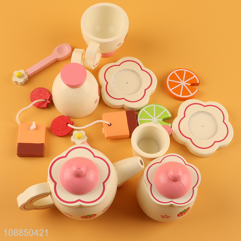 New product wooden simulation afternoon tea kitchen set toys