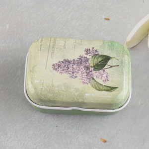 New arrival mini tinplate box floral metal tins with hinged lid