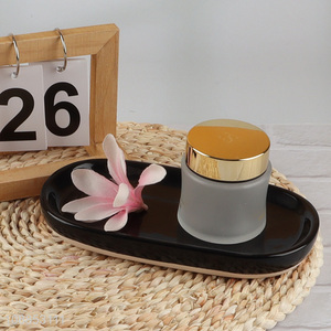 Top selling black ceramic home restaurant towel tray wholesale