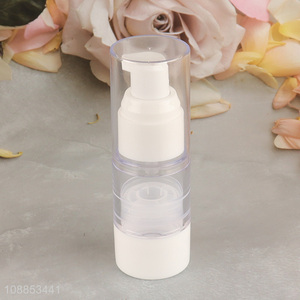 Good quality 15ml clear empty airless cosmetic cream pump bottle