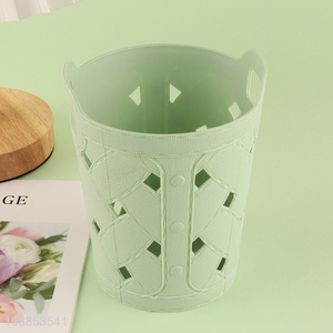 Hot selling hollow plastic storage basket pen holder makeup organizer