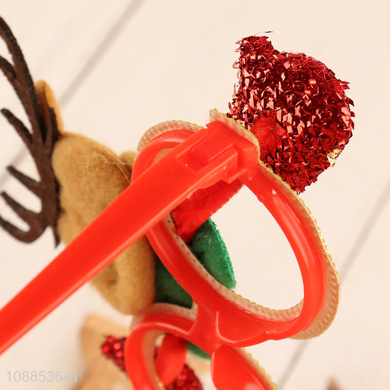 Hot Selling Glitter Christmas Reindeer Glasses for Kids Adults