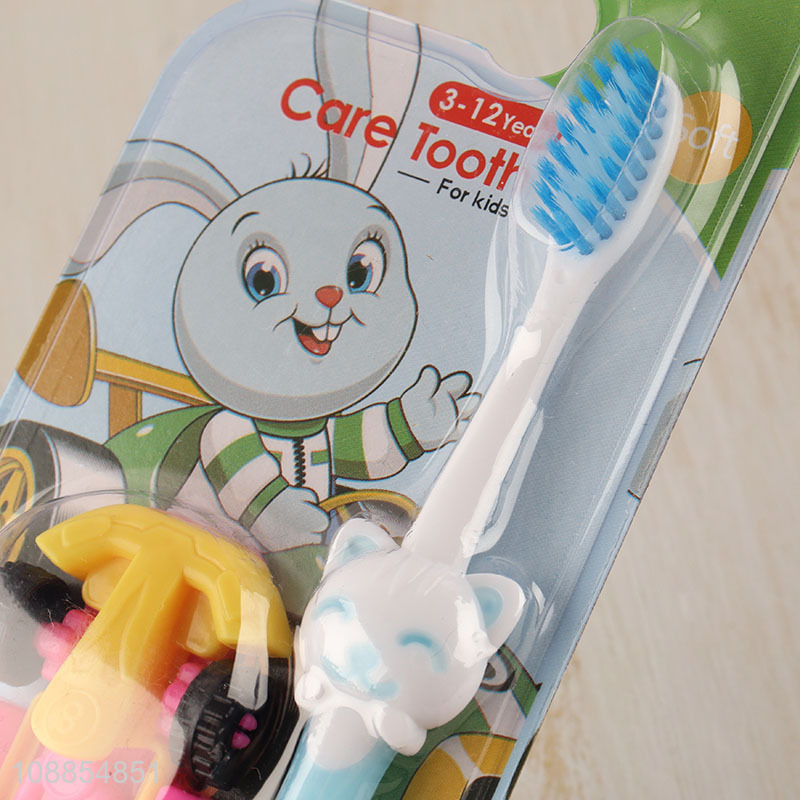 Good Quality Cute Plastic Children's Toothbrush with Toy