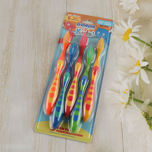 Wholesale 5pcs extra soft toothbrushes for kids age 3-8